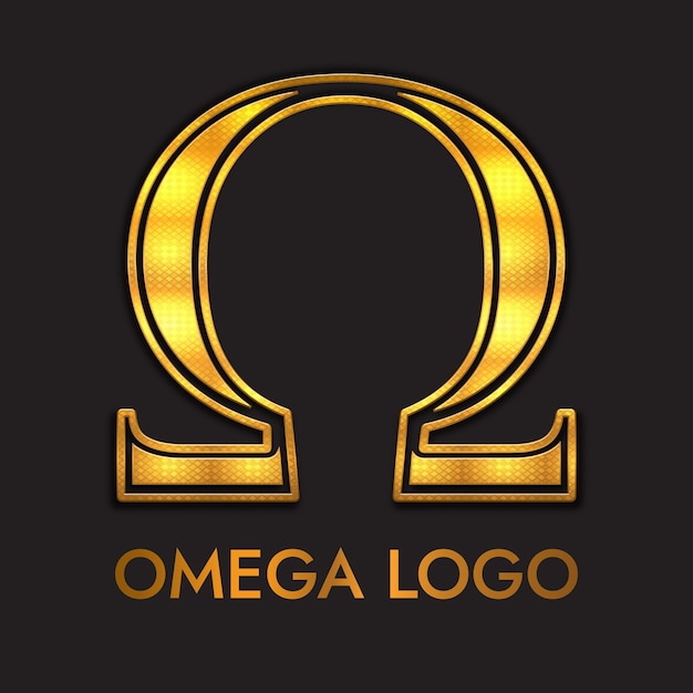 Vetor modelo de logotipo de símbolo ômega de luxo