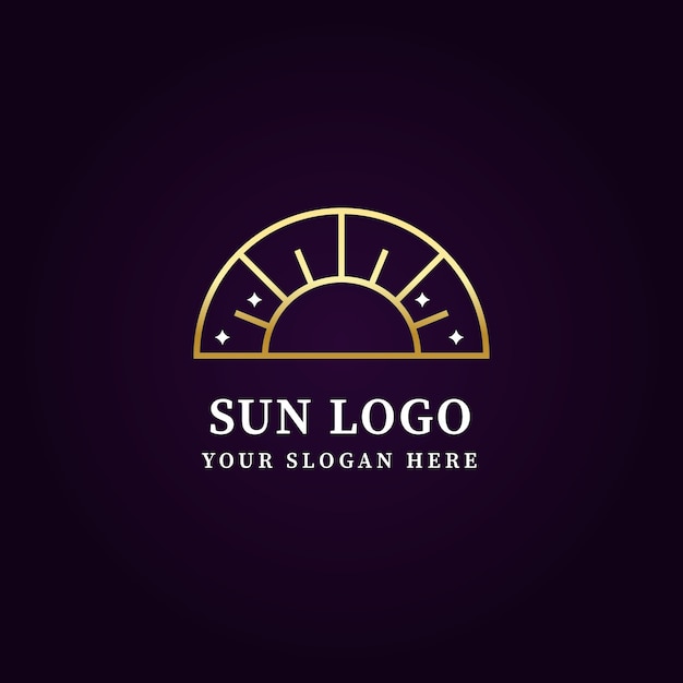 Vetor modelo de logotipo de sol gradiente