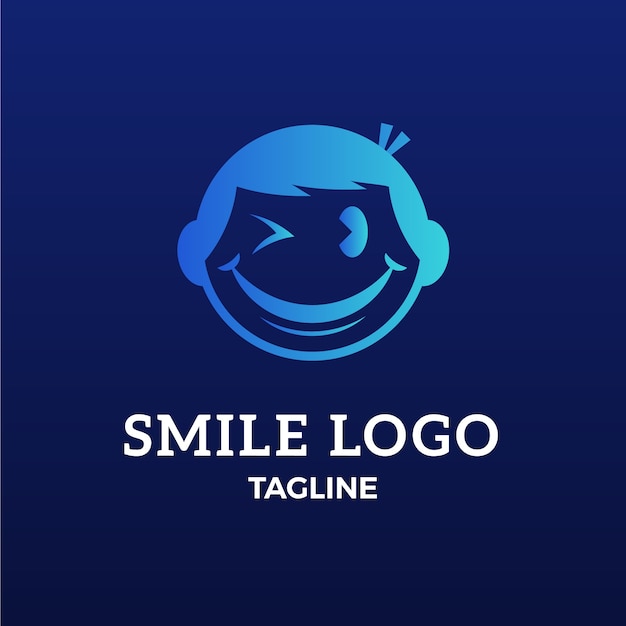 Modelo de logotipo de sorriso gradiente