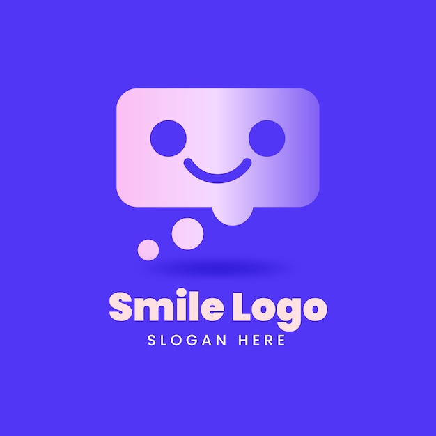 Vetor modelo de logotipo de sorriso gradiente