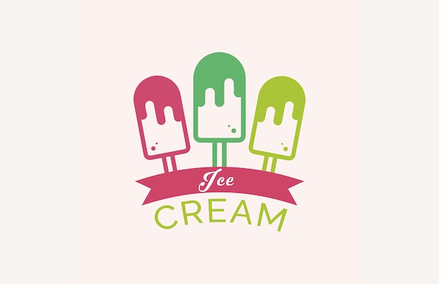 Vetor modelo de logotipo de sorvete 2