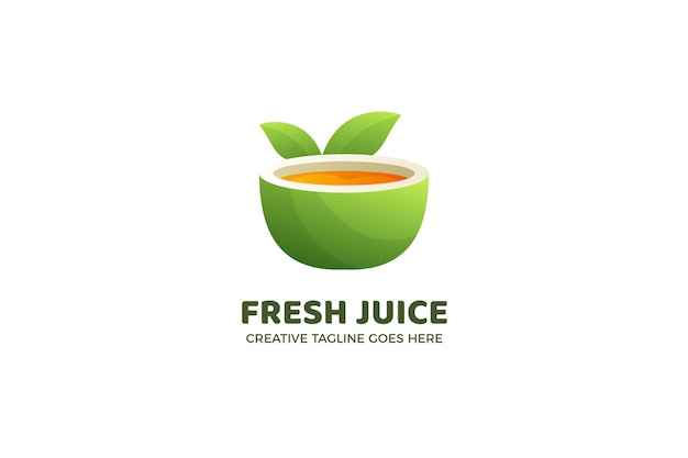 Modelo de logotipo de suco fresco e bebida saudável