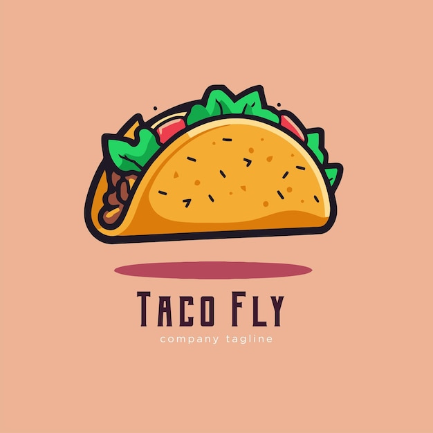 Modelo de logotipo de taco Ilustração em vetor de comida mexicana de ícone de taco