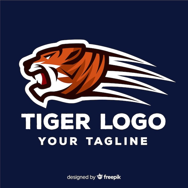 Vetor modelo de logotipo de tigre