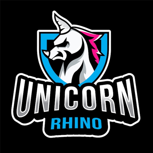Modelo de logotipo de unicórnio rinoceronte