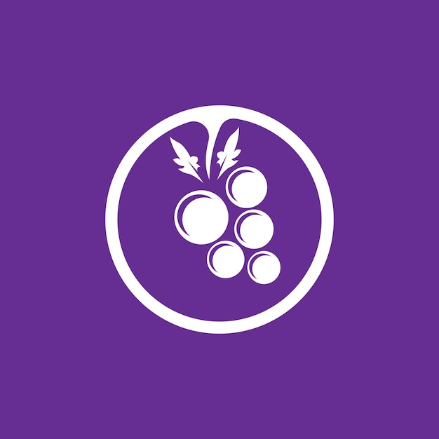 Vetor modelo de logotipo de uva de fruta moderno