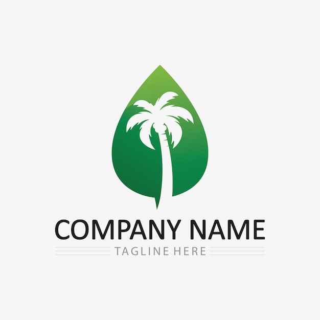 Vetor modelo de logotipo de verão de palmeira