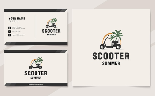 Modelo de logotipo de verão de scooter em estilo monograma