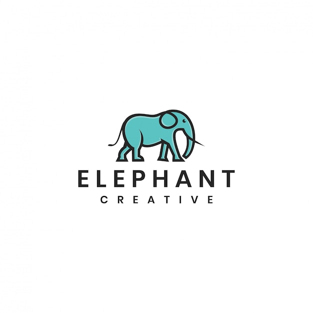 Modelo de logotipo de vetor de elefante minimalista