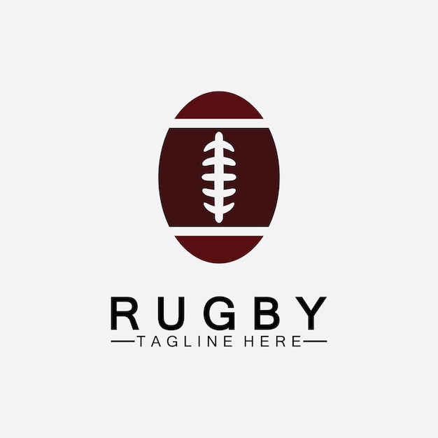 Modelo de logotipo de vetor de ícone de futebol americano de bola de rugby