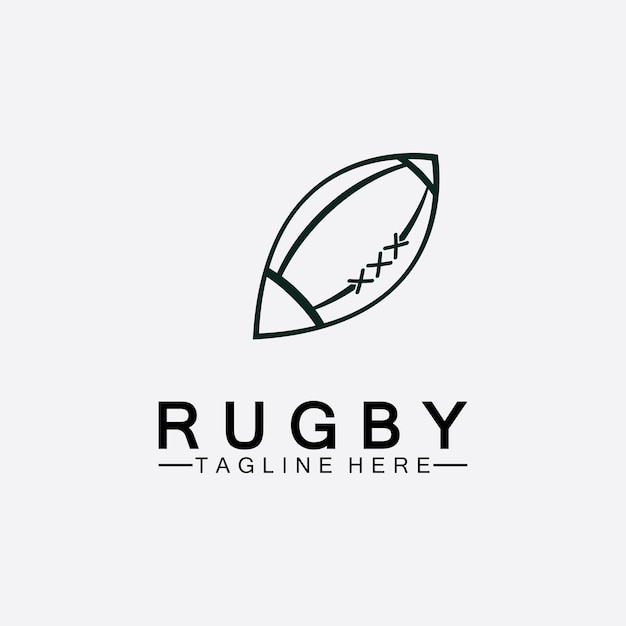 Modelo de logotipo de vetor de ícone de futebol americano de bola de rugby