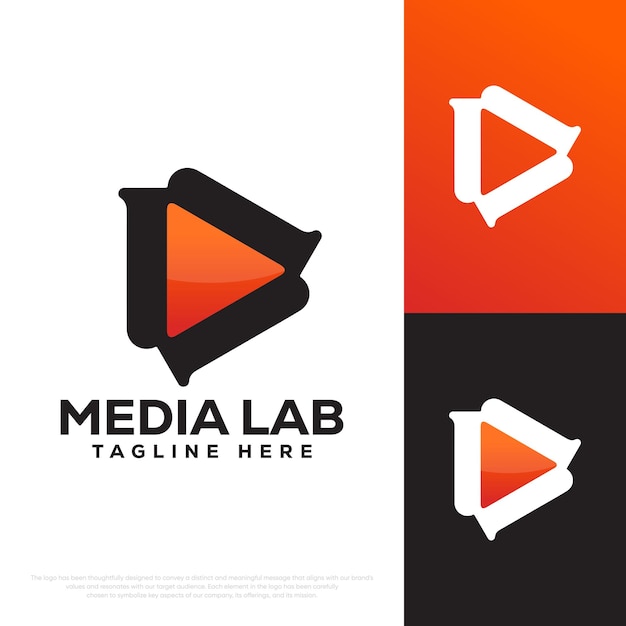 Modelo de logotipo de vetor de logotipo de laboratório de mídia