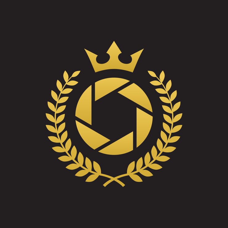 Vetor modelo de logotipo de vetor de símbolo de ícone de crista de fotografia de luxo