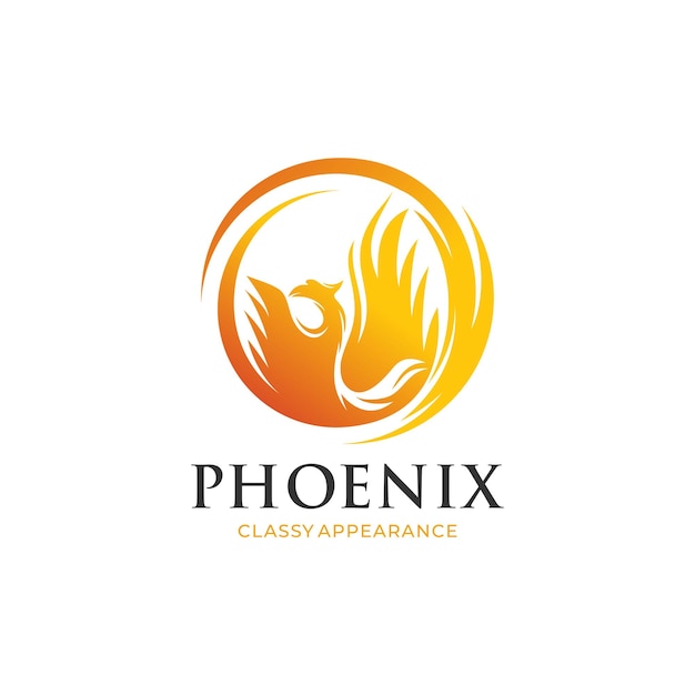 Modelo de logotipo de vetor de símbolo de logotipo de águia e pássaro phoenix logo