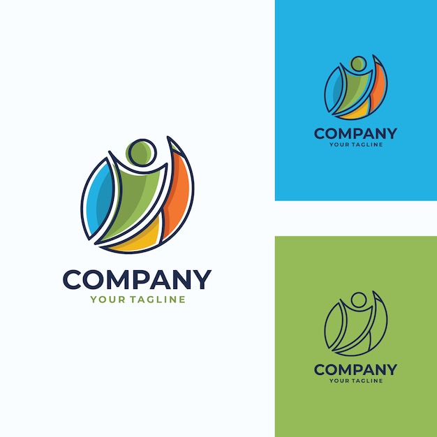 modelo de logotipo de vetor humano agradável