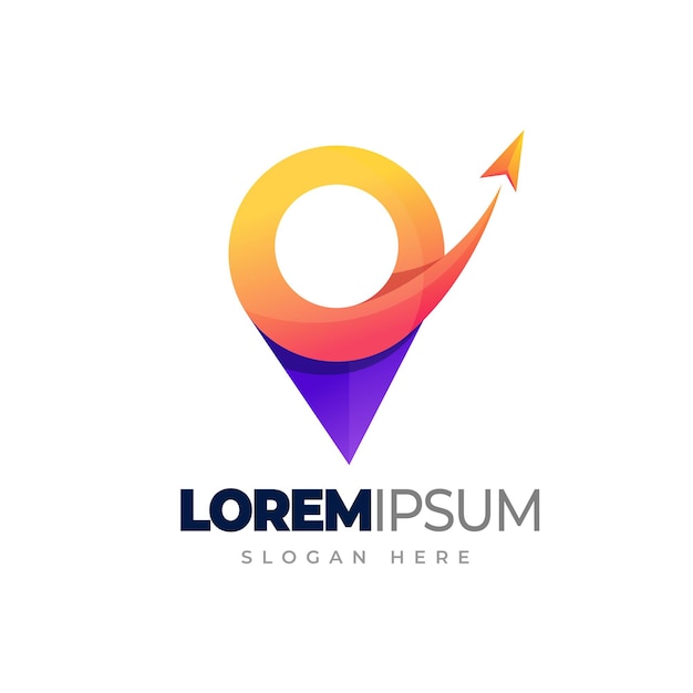Modelo de logotipo de viagem colorido Logotipo gradiente de local de viagem