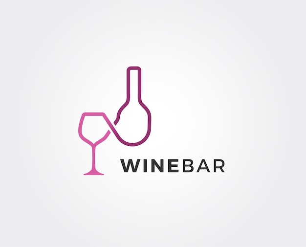 Modelo de logotipo de vinho mínimo