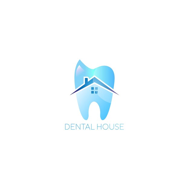 Vetor modelo de logotipo dental de casa.