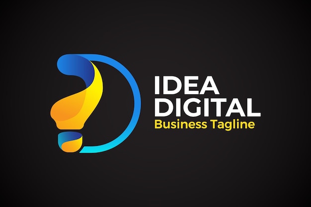 Modelo de logotipo digital letra d de ideia única