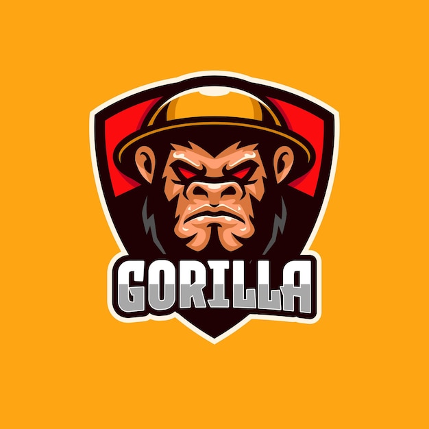 Vetor modelo de logotipo do angry gorilla e-sport