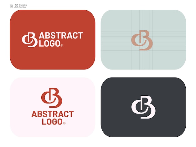 Modelo de logotipo do CB de design plano