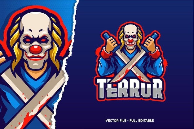 Modelo de logotipo do Clown Terror E-sport