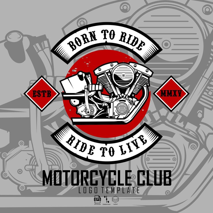 Vetor modelo de logotipo do clube da motocicleta
