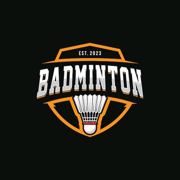 Modelo de logotipo do clube de badminton conceito de logotipo de torneios de badminton design abstrato de símbolo esportivo