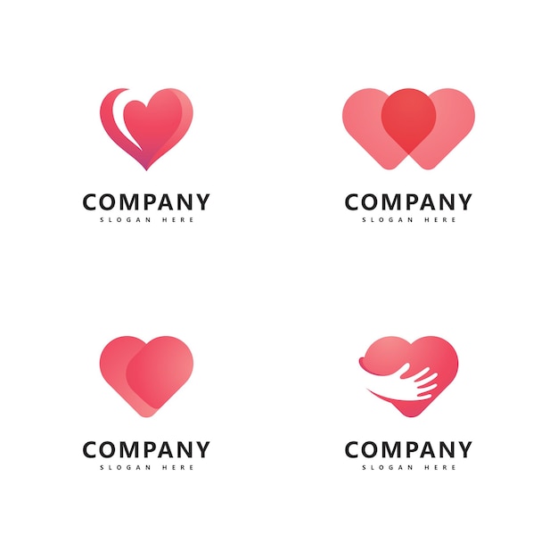 Modelo de logotipo do coração Desenho vetorial do ícone do logotipo Love