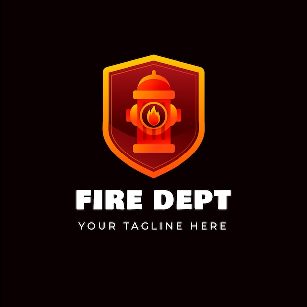 Vetor modelo de logotipo do corpo de bombeiros gradiente