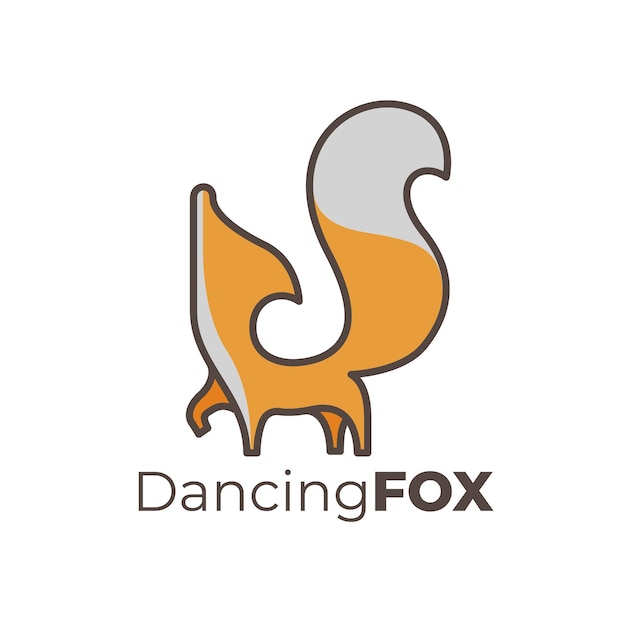 Modelo de logotipo do dancing fox