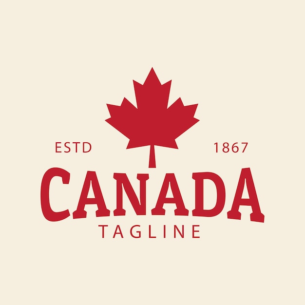 Modelo de logotipo do dia da independência da bandeira do canadá ícone vector design de ilustração