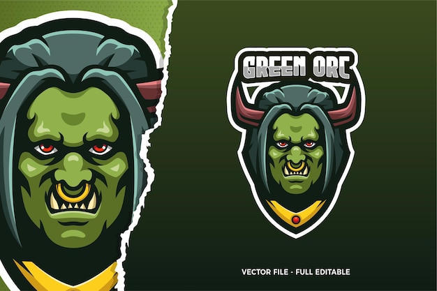 Modelo de logotipo do jogo monster orc e-sport