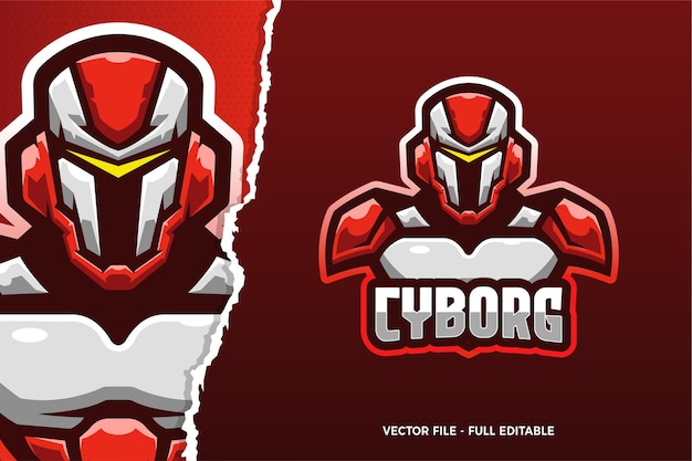 Modelo de logotipo do jogo robot e-sport