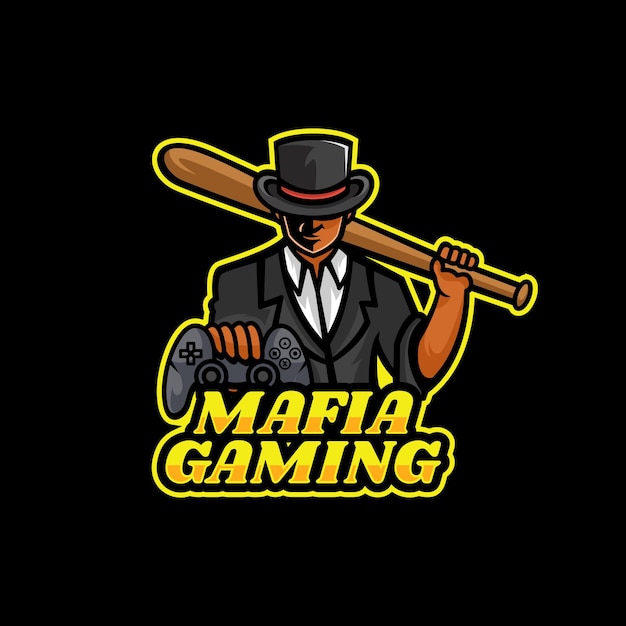 Modelo de logotipo do mafia gaming e sport e estilo de esporte.