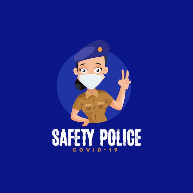Modelo de logotipo do mascote da polícia de segurança indiana