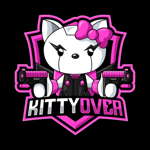 Modelo de logotipo do mascote hello kitty