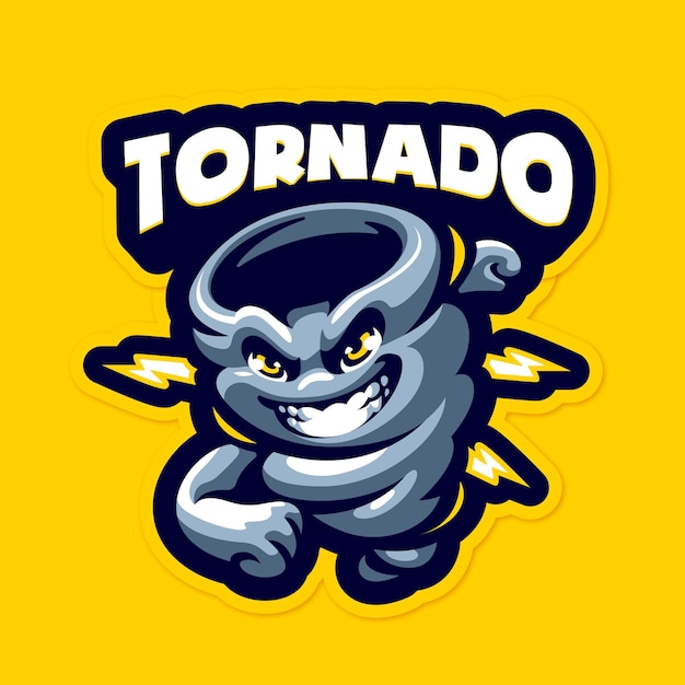 Vetor modelo de logotipo do mascote tornado