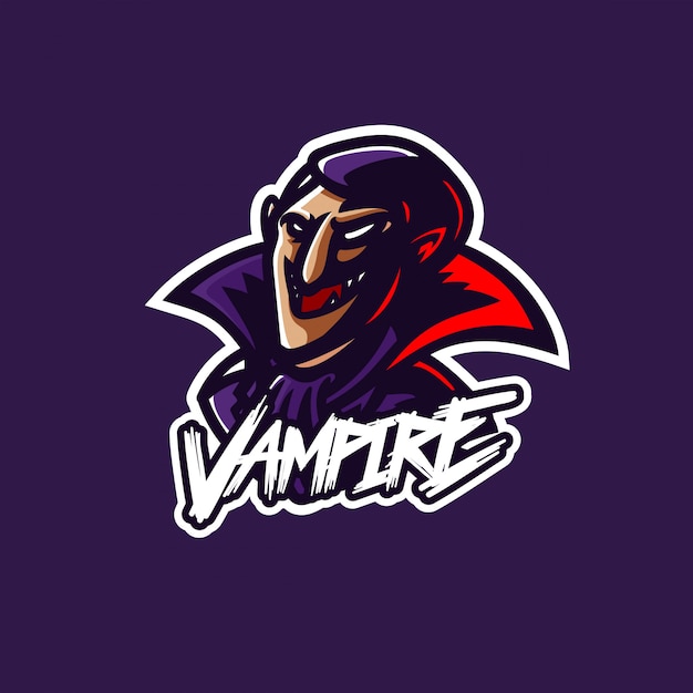 Modelo de logotipo do mascote vampiro da transilvânia