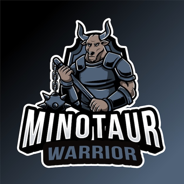 Modelo de logotipo do minotour warrior