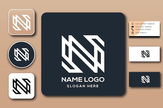 Modelo de logotipo do monograma N