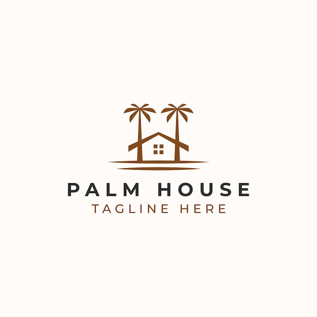 Modelo de logotipo do palm resort isolado em fundo branco