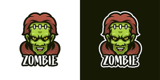 Modelo de logotipo do personagem Angry Zombie Mascot