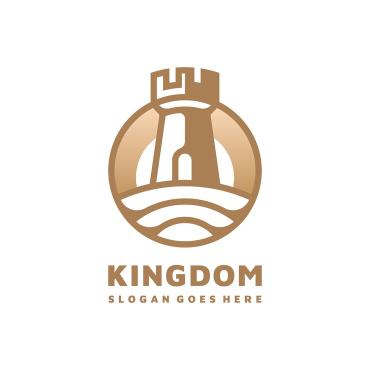 Vetor modelo de logotipo do reino do castelo