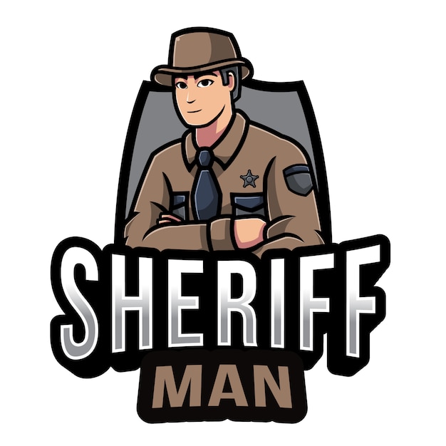 Modelo de logotipo do sheriff man