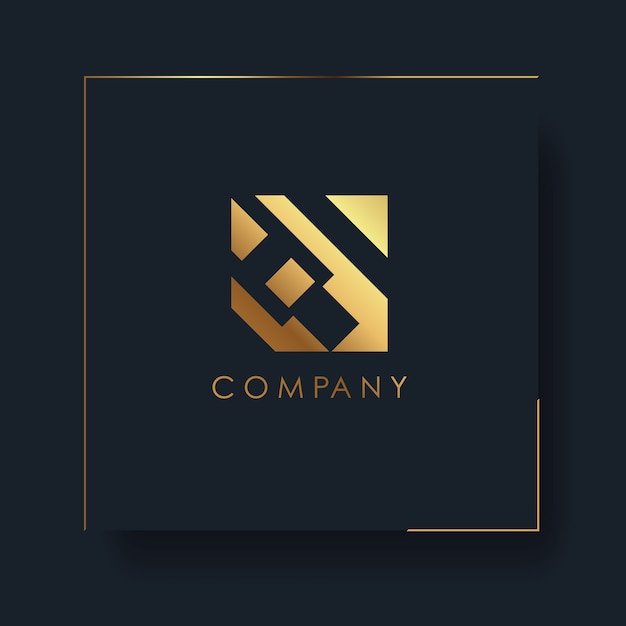 Modelo de logotipo dourado abstrato