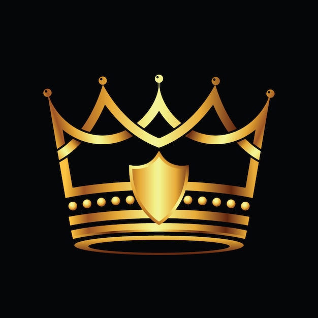 Vetor modelo de logotipo dourado moderno de coroa