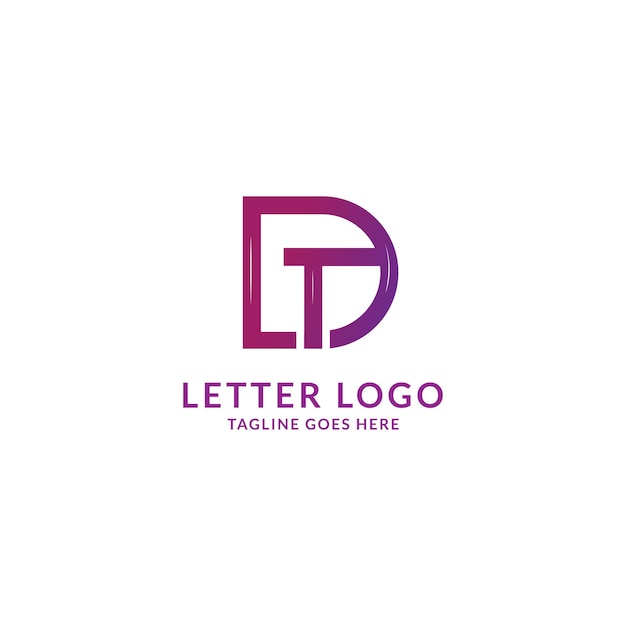 Vetor modelo de logotipo dtl de vetor de monograma moderno