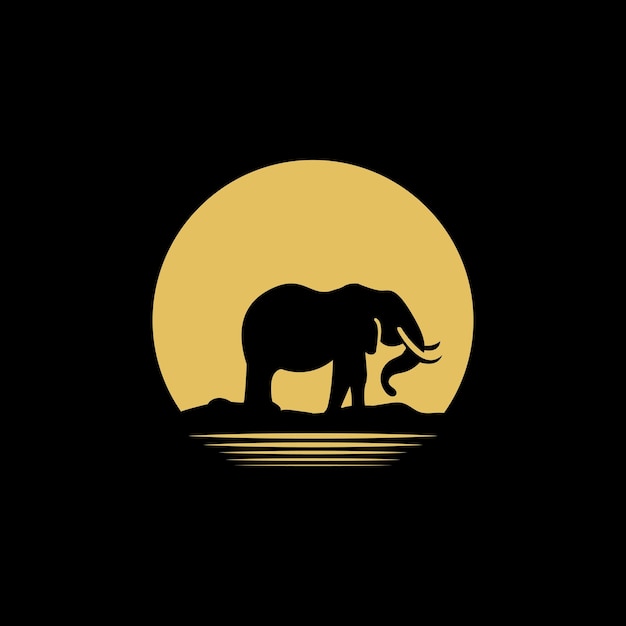 Modelo de logotipo e vetor de elefante