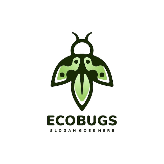 Vetor modelo de logotipo eco bug